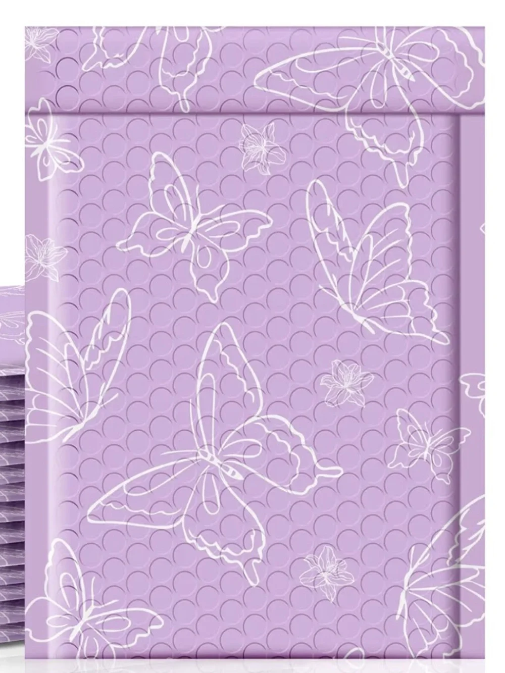 💜10 pack Bubble Envelope 6 x 9 inch Purple Butterfly